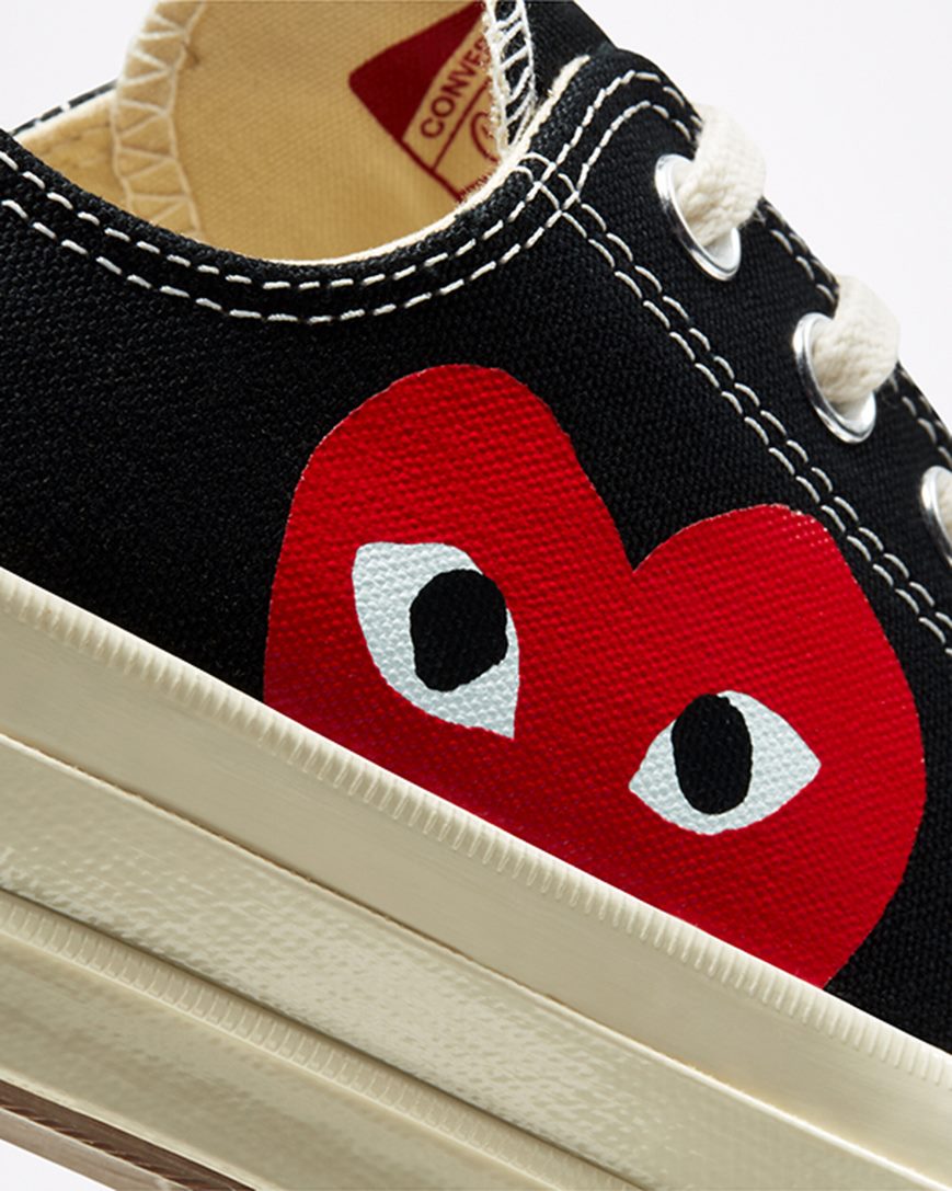 Pánské Boty Nízké Converse x Comme des Garçons PLAY Chuck 70 Černé Bílé Červené | CZ GSLM46